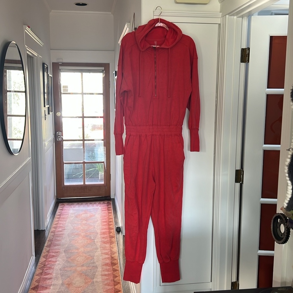 Free People FP Movement Training Day jumpsuit M Red Heather - Picture 8 of 15